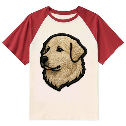 Great Pyrenees - Trendy fluffy giant des - Contrast Raglan T-shirt - Red