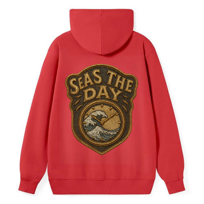 Seas The Day  - Classic Pullover Hoodie - Red