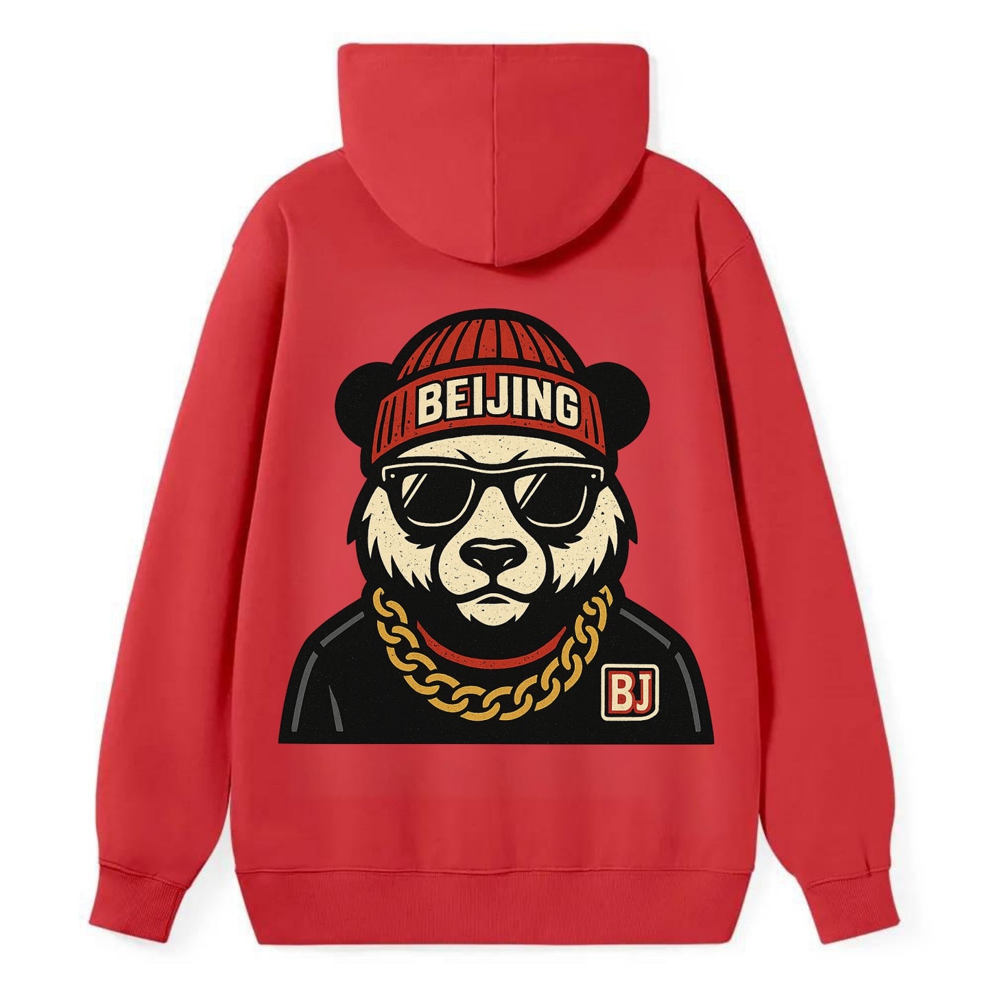 Beijing Panda - Classic Pullover Hoodie - Red