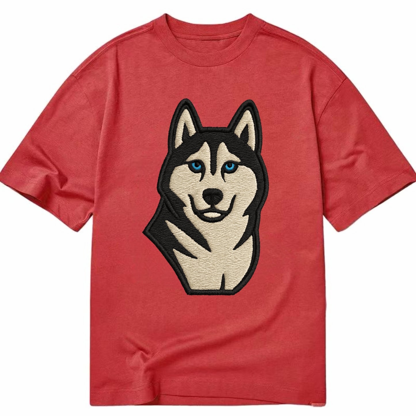 Husky - Blue eyes close-up portrait - Cl Classic T-shirt - Red