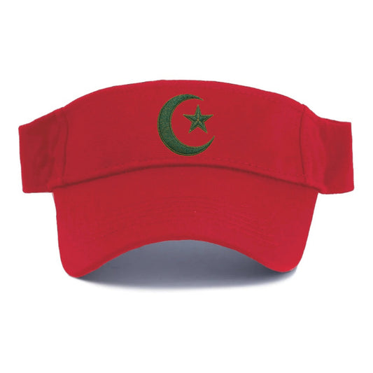 Crescent Moon and Star - Visor - Red