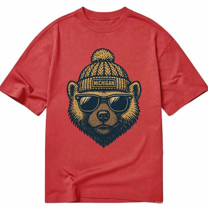 Ann Arbor Wolverine wearing Michigan bea - Classic T-shirt - Red