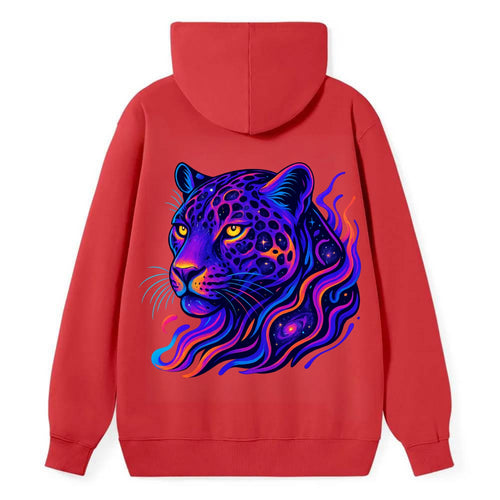 Powerful jaguar with rosettes containing miniature galaxies, cosmic - Classic Pullover Hoodie