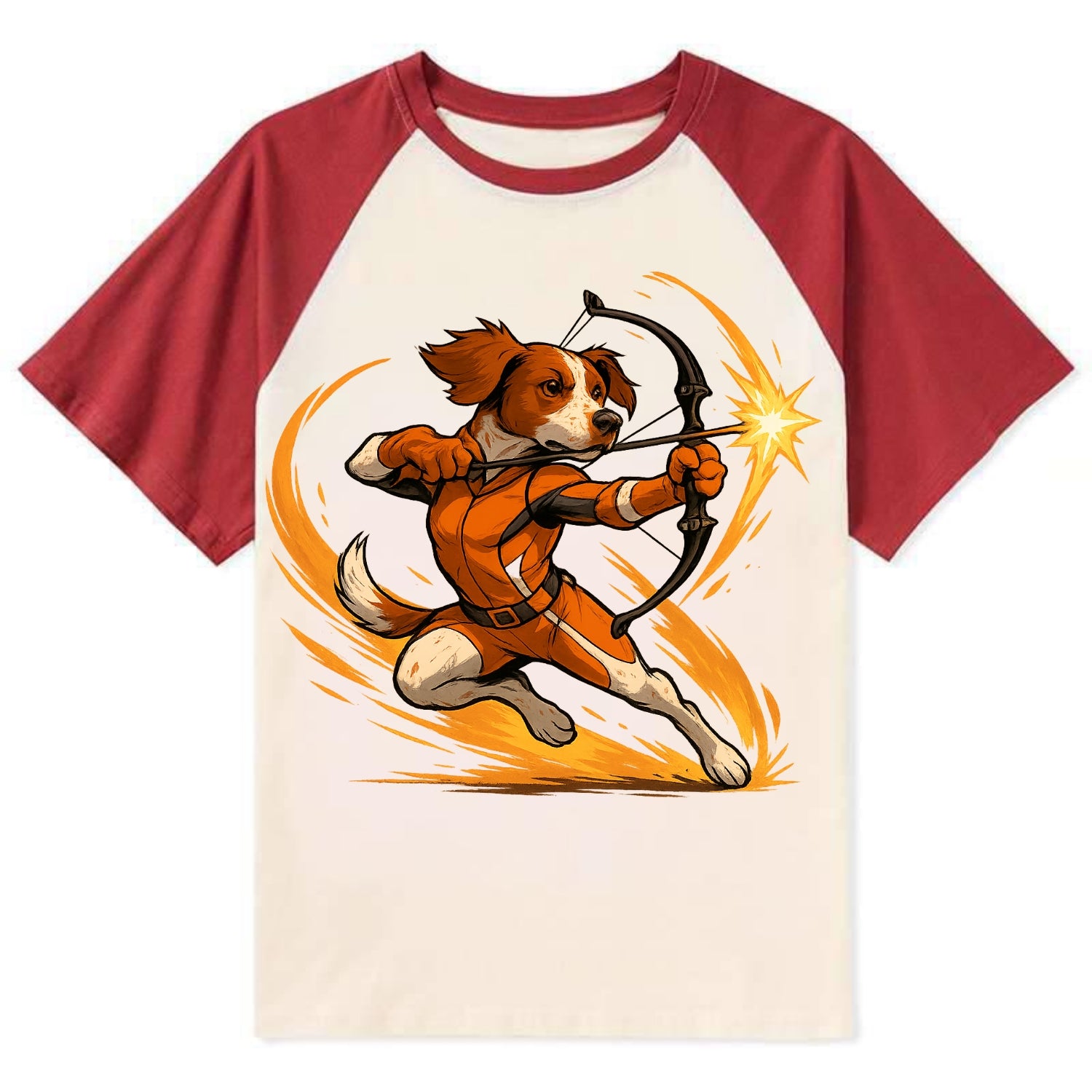 Brittany Hawkeye  - Contrast Raglan T-shirt - Red