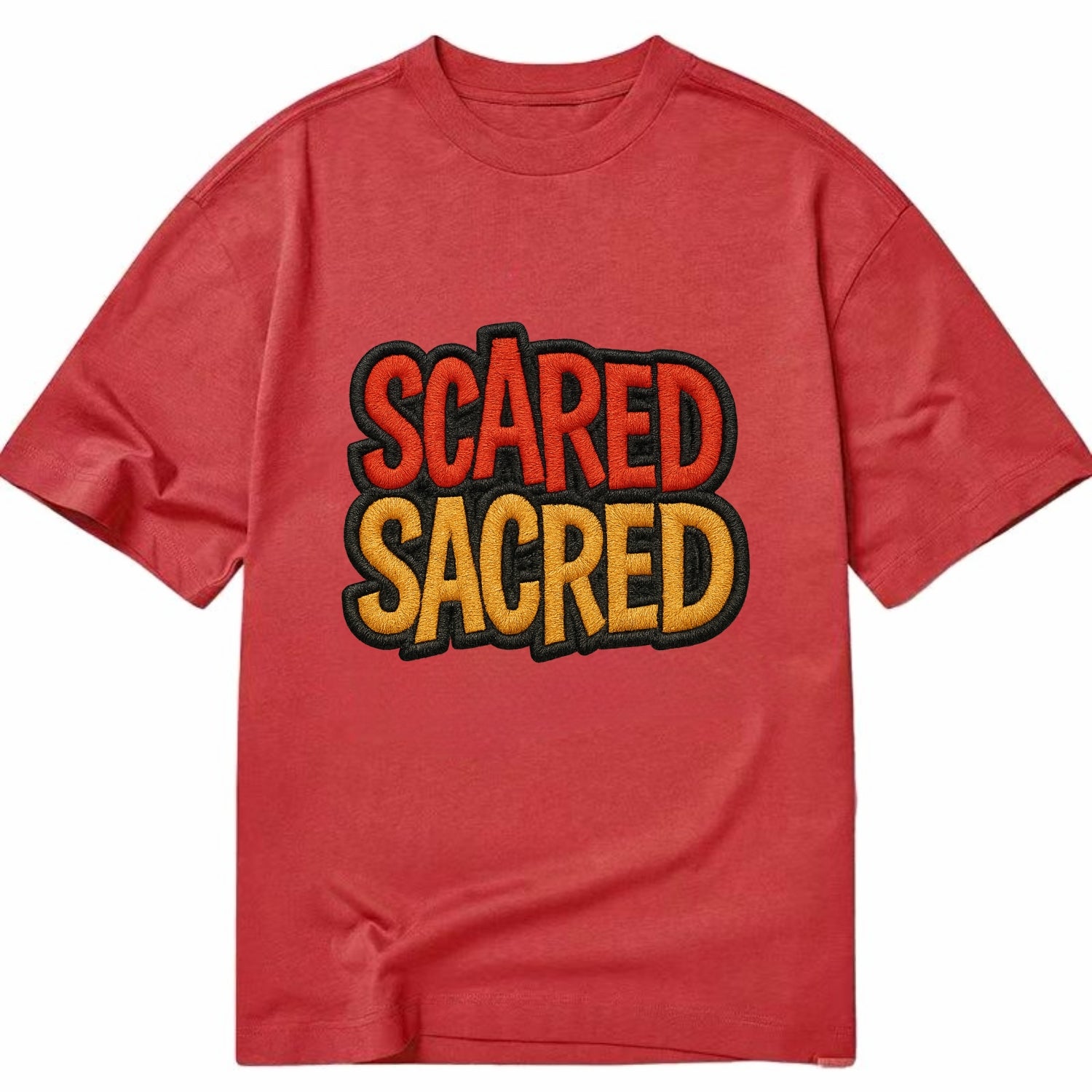 SCARED;SACRED JOURNEY Spiritual Purple Hat - Classic T-shirt - Red