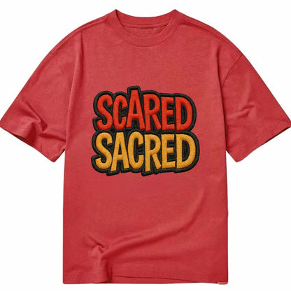 SCARED;SACRED JOURNEY Spiritual Purple Hat - Classic T-shirt - Red