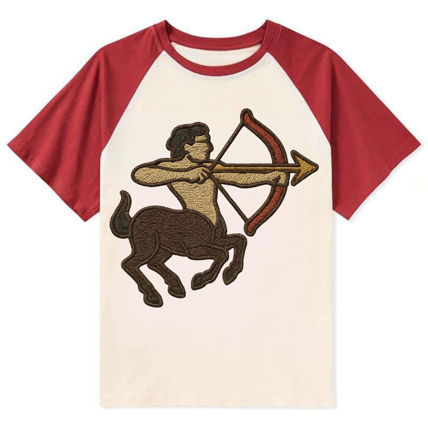 Sagittarius Arrow  - Contrast Raglan T-shirt - Red