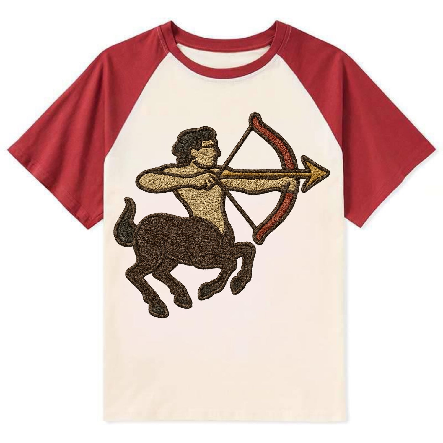 Sagittarius Arrow  - Contrast Raglan T-shirt - Red