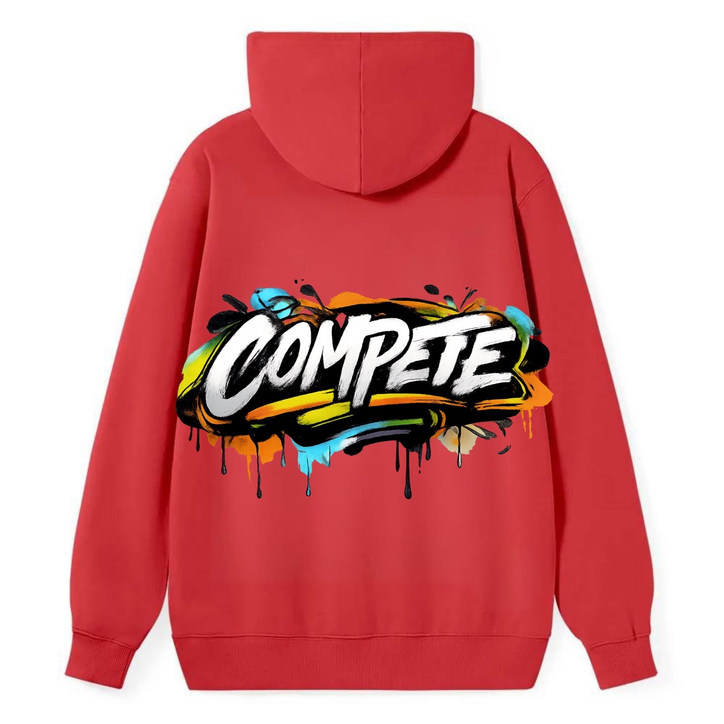 Bold typography design - "COMPETE" - competitive spirit, love the game - Classic Pullover Hoodie - Red