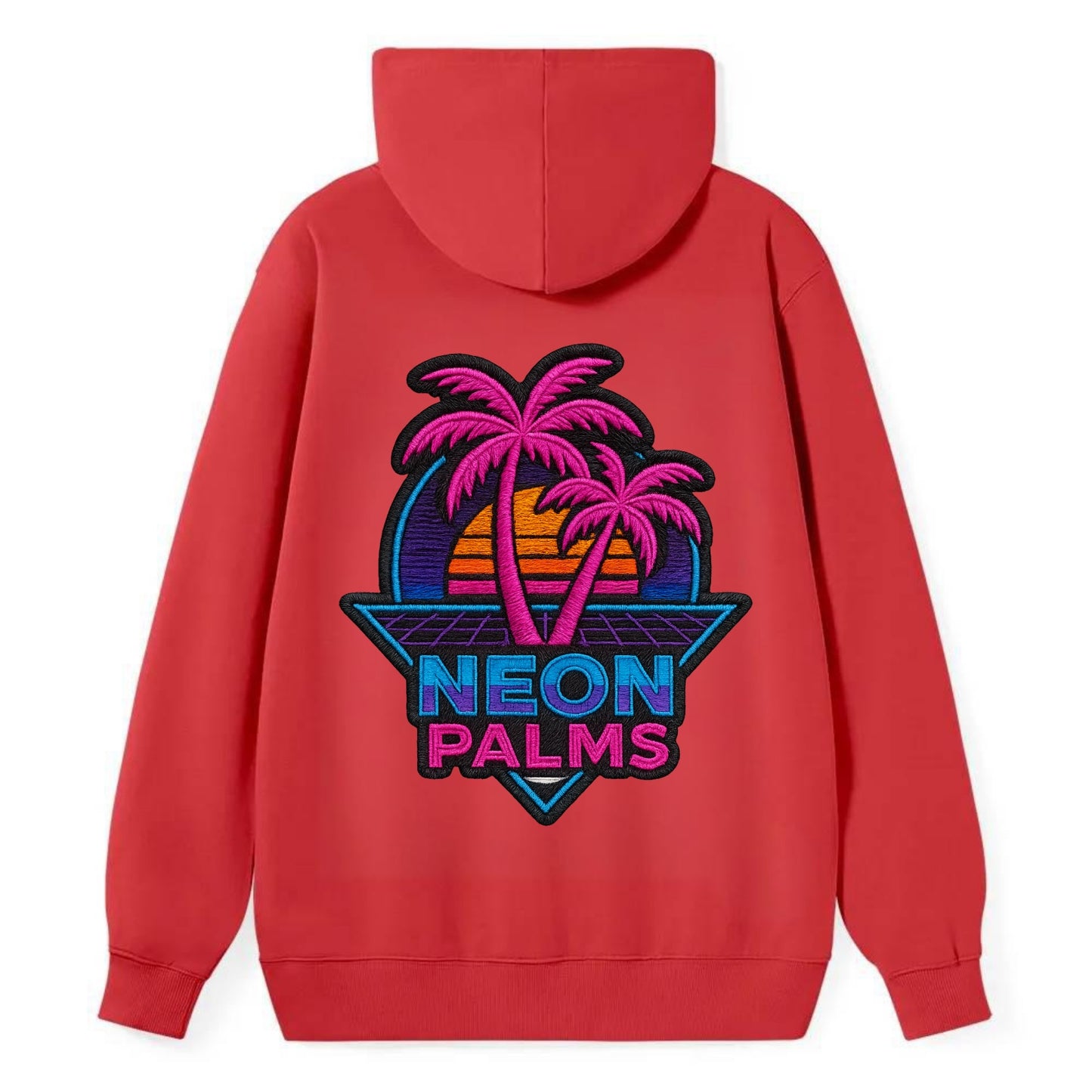 Neon Palms - Classic Pullover Hoodie - Red