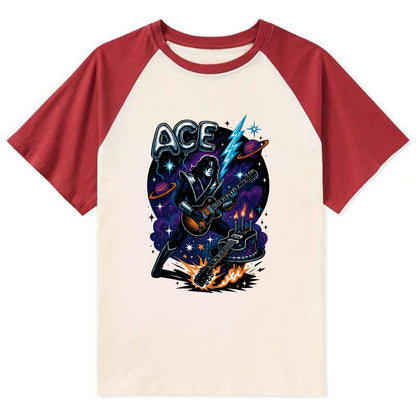 Ace Birthday Celebration - Contrast Raglan T-shirt - Red
