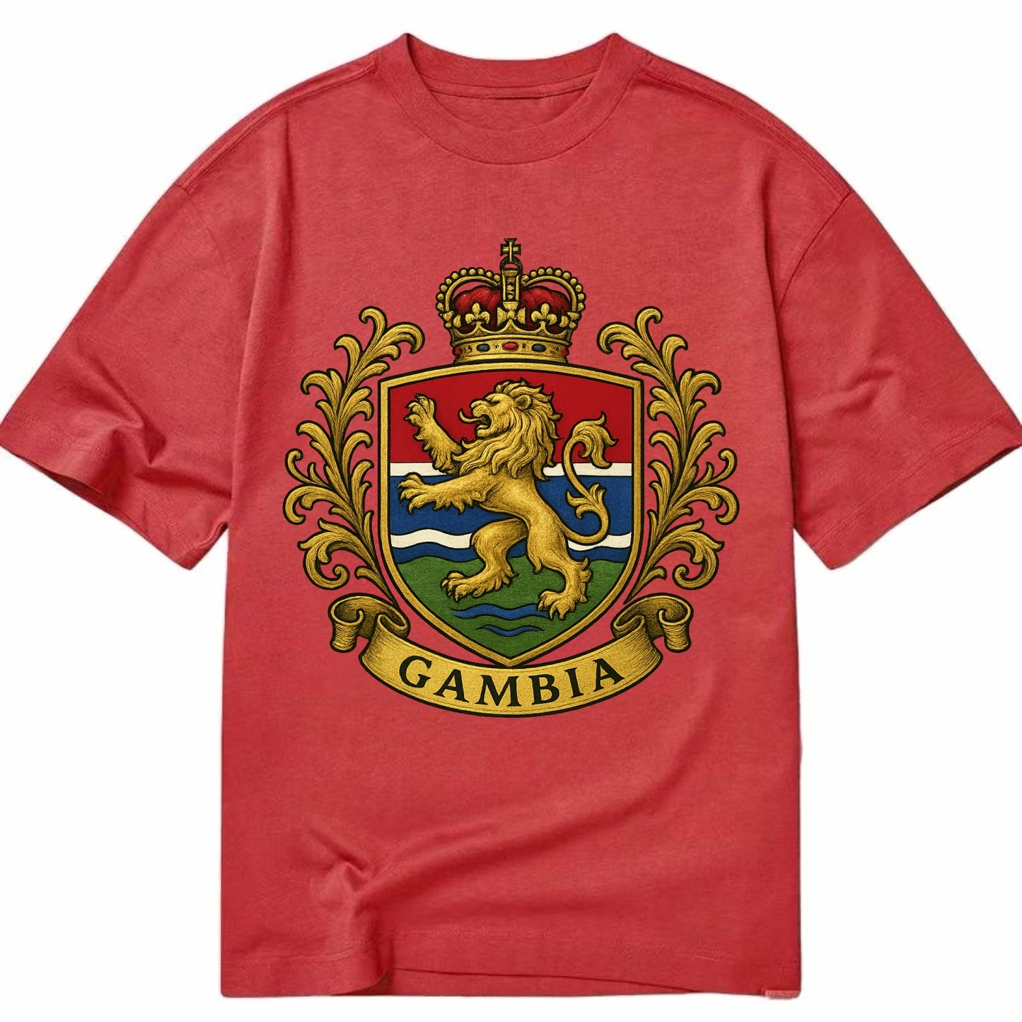 Gambia Heritage Badge  - Classic T-shirt - Red