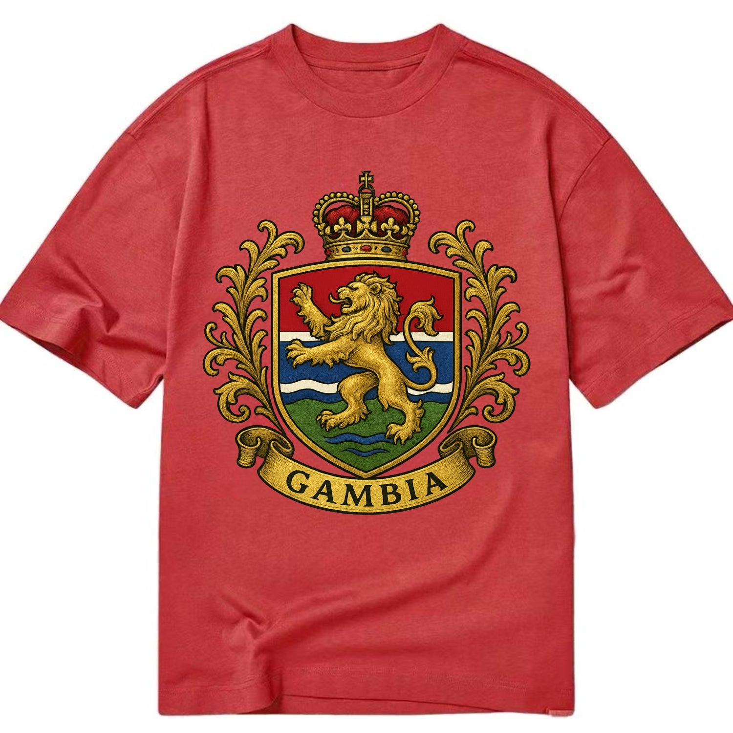 Gambia Heritage Badge  - Classic T-shirt - Red