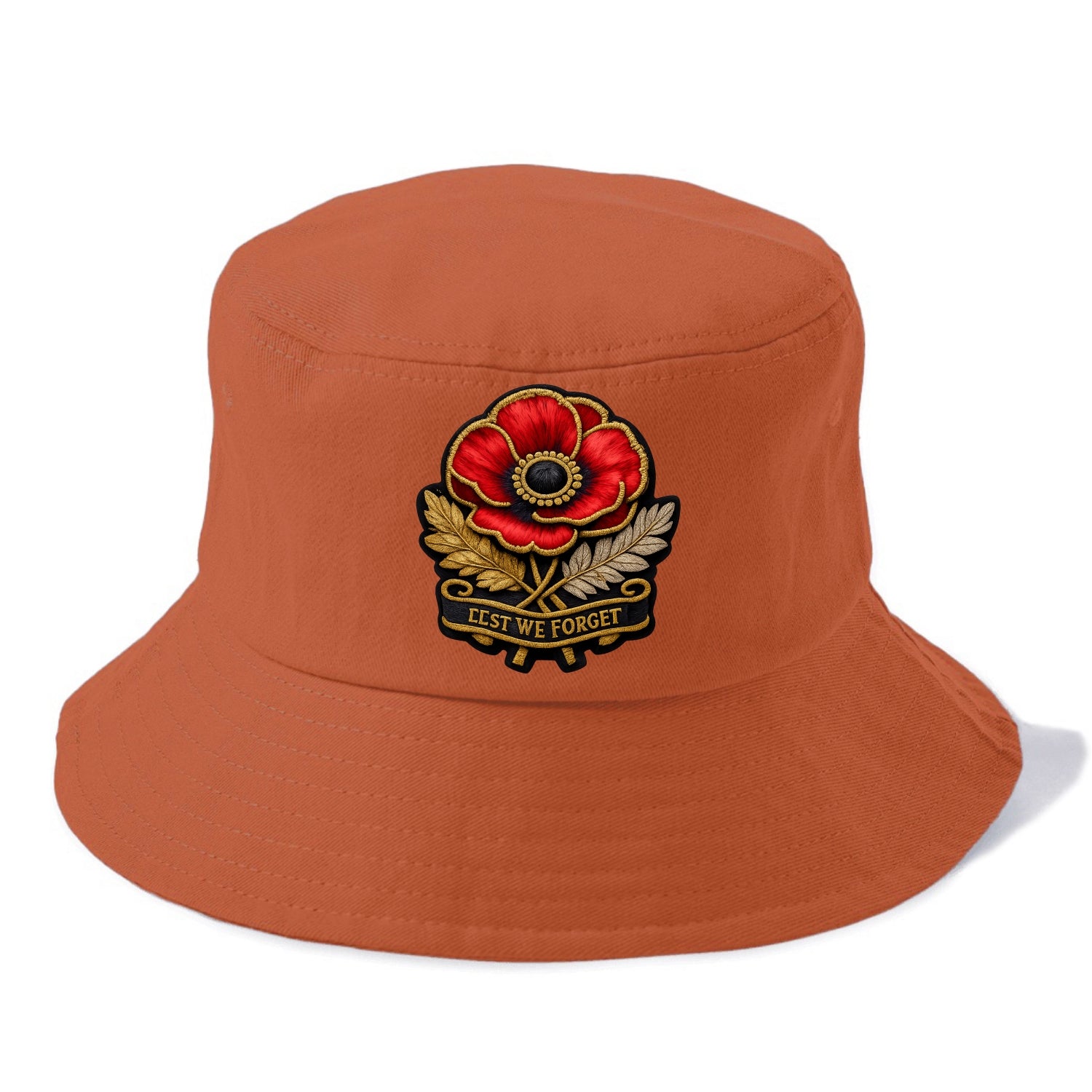 MEMORIAL POPPY - red poppy flower in scarlet , remembrance - Bucket Hat - Red