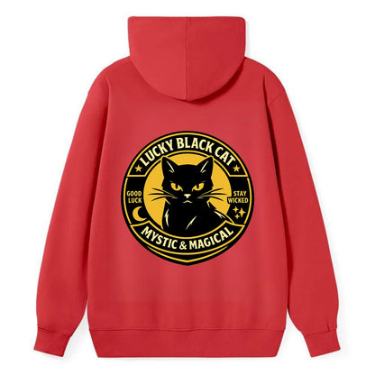 Mystic Feline Emblem - Classic Pullover Hoodie - Red