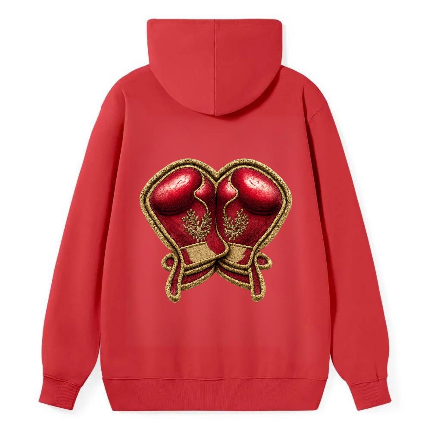 Embroidered patch design - BOXING GLOVES - red boxing gloves crossed in - Classic Pullover Hoodie - Red