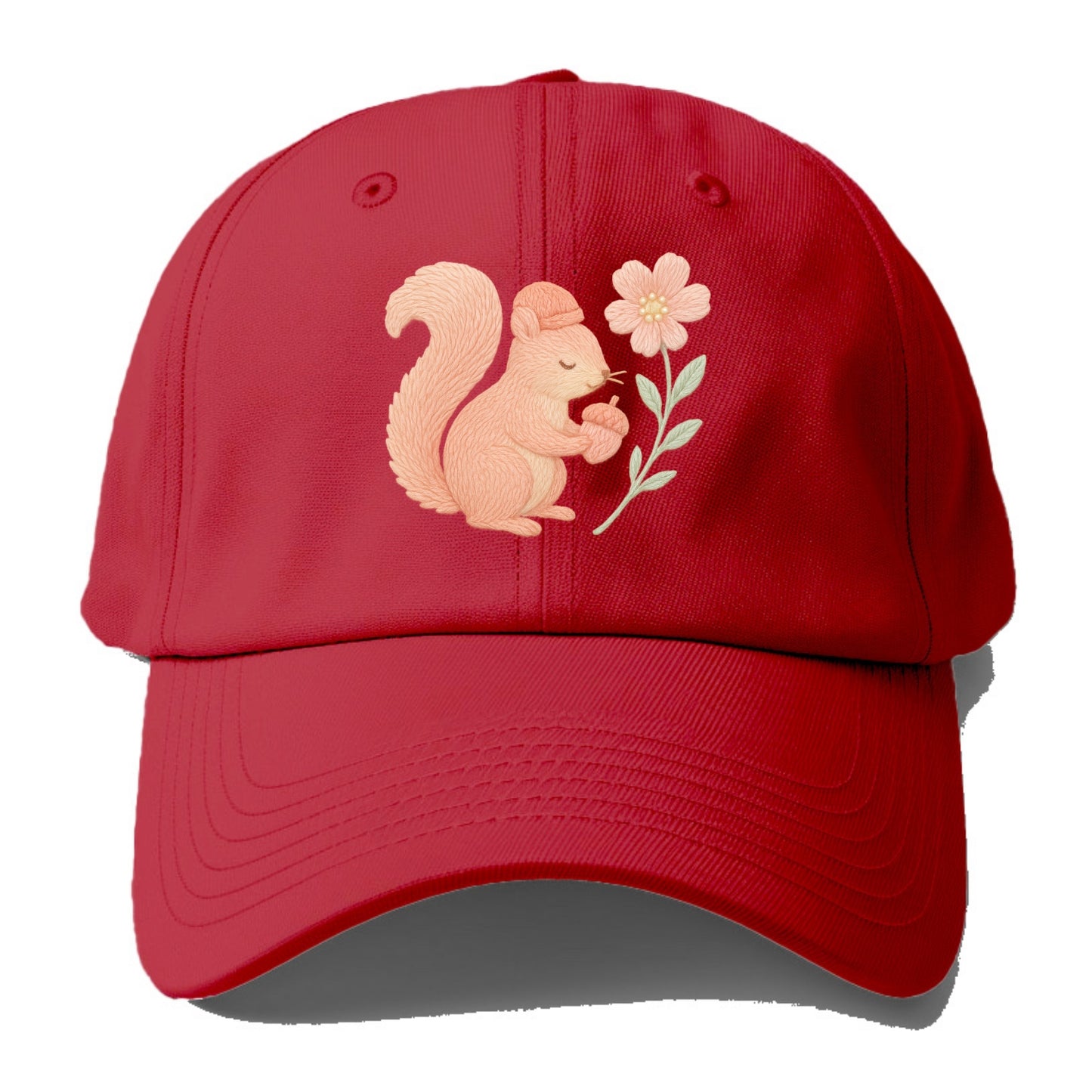 Coral Squirrel - Baseball Cap - Red