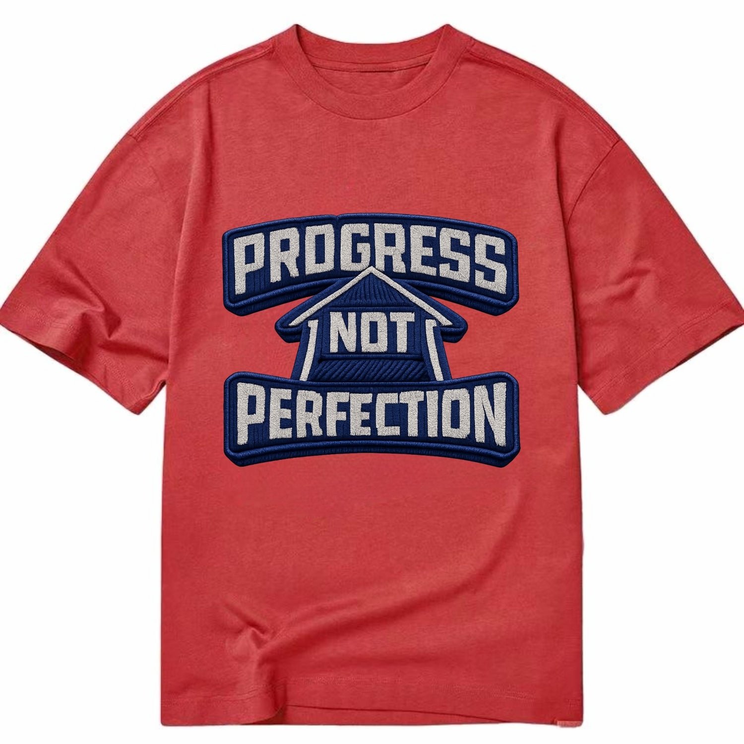 PROGRESS NOT PERFECTION - arrow with text in blue , growth mindset - Classic T-shirt - Red
