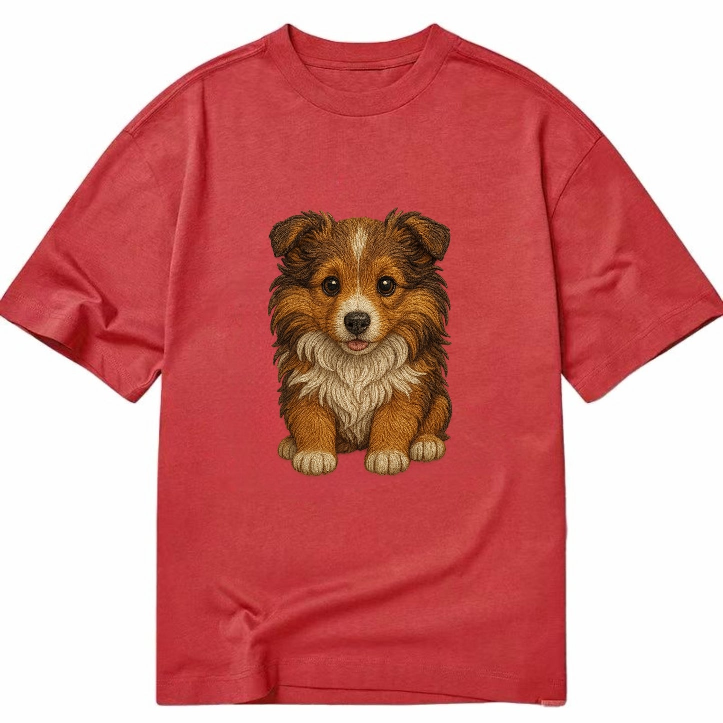 Baby Shetland Sheepdog Puppy - mini collie look, flowing mane, intelligent eyes, - Classic T-shirt - Red