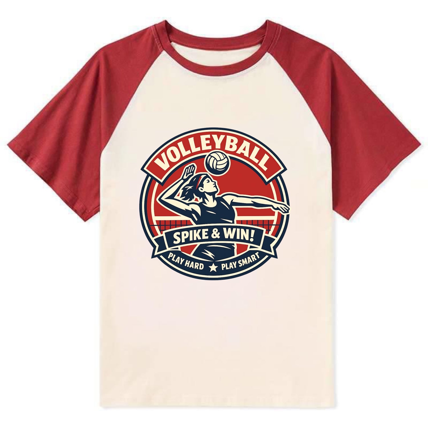 Dynamic Spike Emblem - Contrast Raglan T-shirt - Red