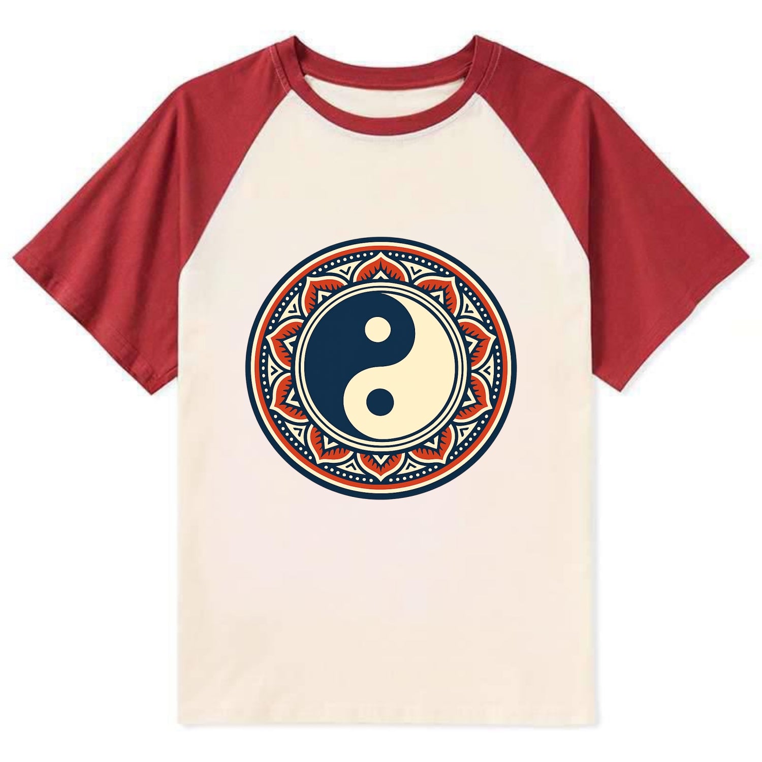 Harmony of Balance - Contrast Raglan T-shirt - Red