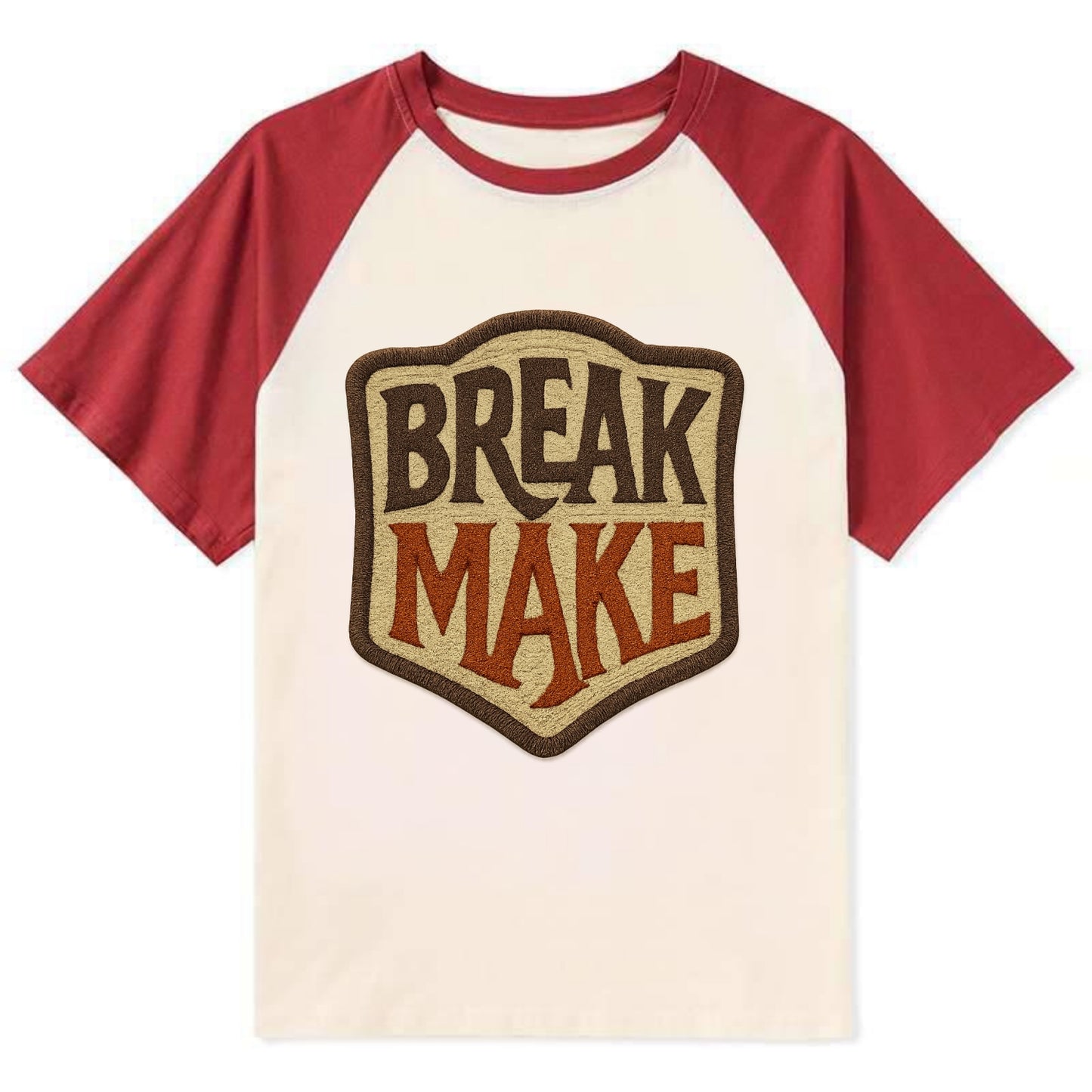 BREAK;MAKE THE RULES Rebel Red Snapback - Contrast Raglan T-shirt - Red