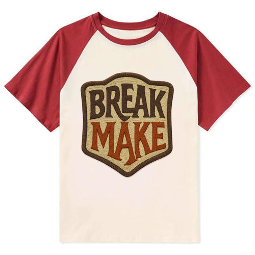 BREAK;MAKE THE RULES Rebel Red Snapback - Contrast Raglan T-shirt