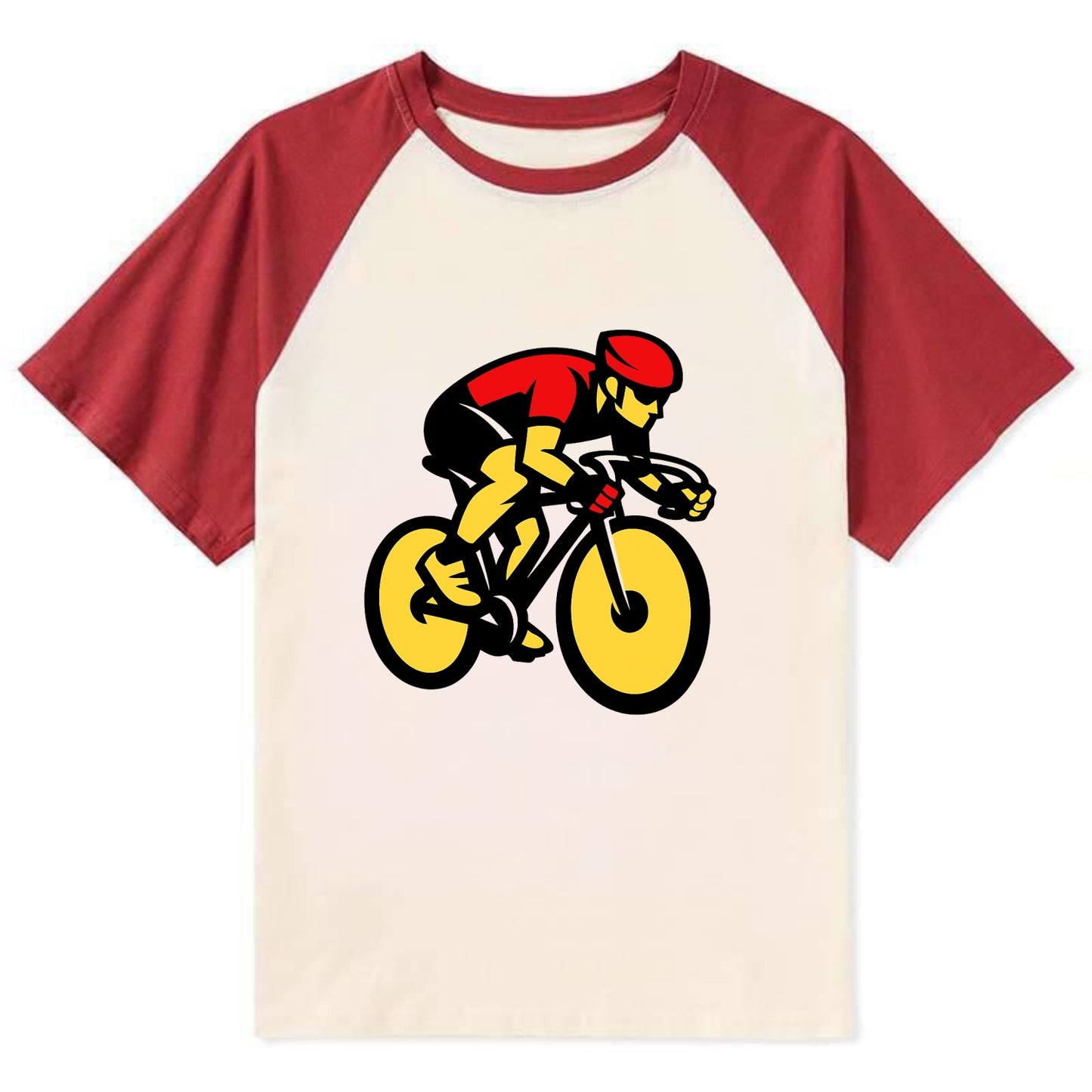 Speed Demon Cyclist - Contrast Raglan T-shirt - Red