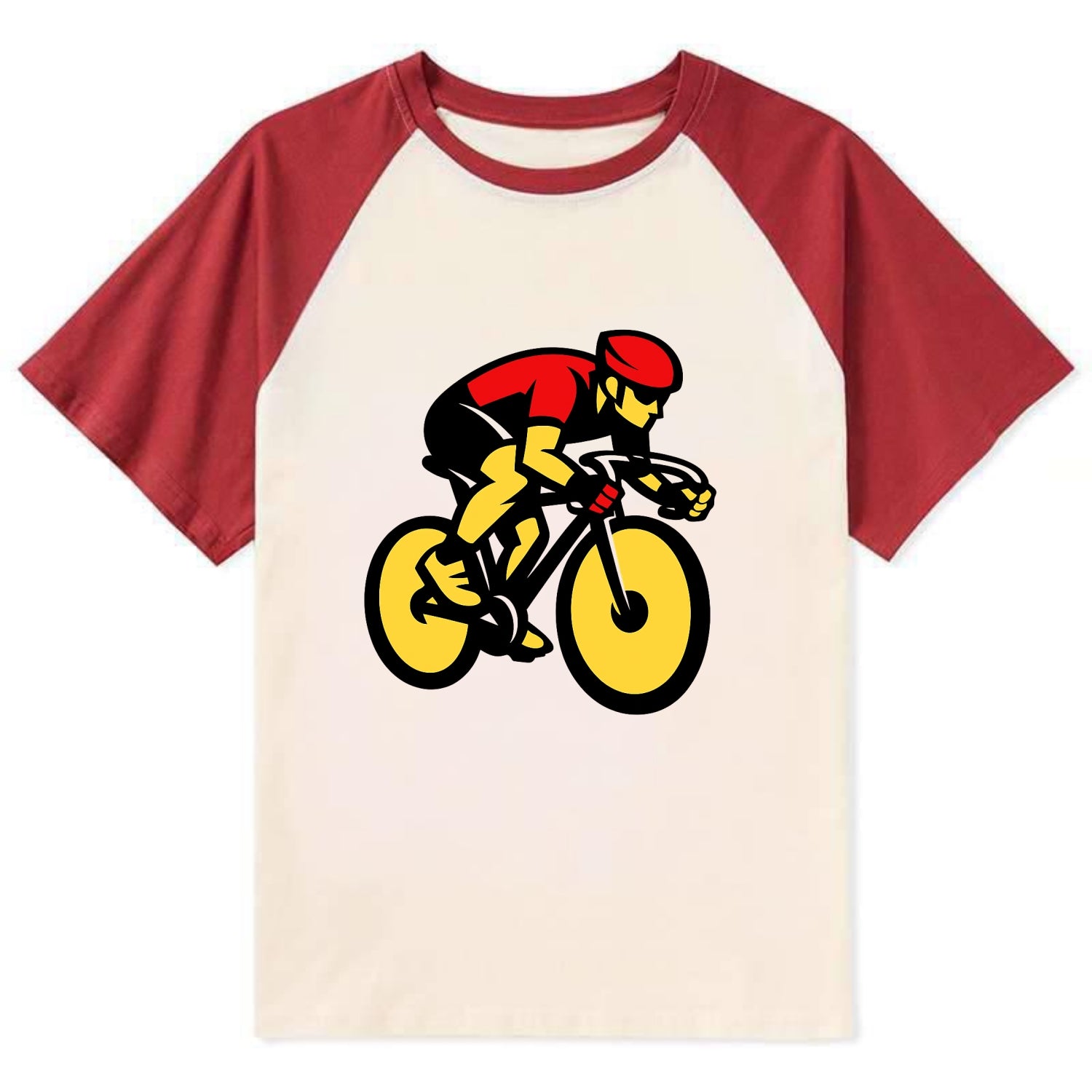 Speed Demon Cyclist - Contrast Raglan T-shirt - Red