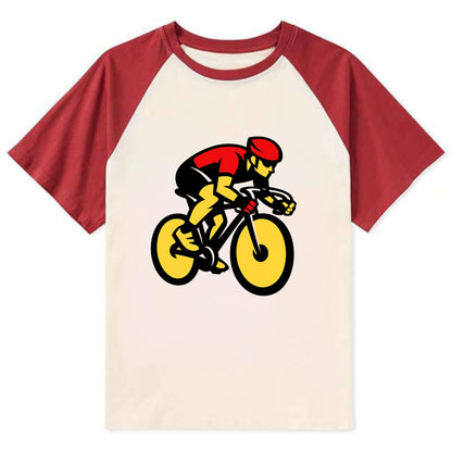 Speed Demon Cyclist - Contrast Raglan T-shirt - Red