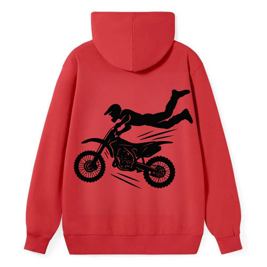 Motocross rider airborne trick - Classic Pullover Hoodie - Red