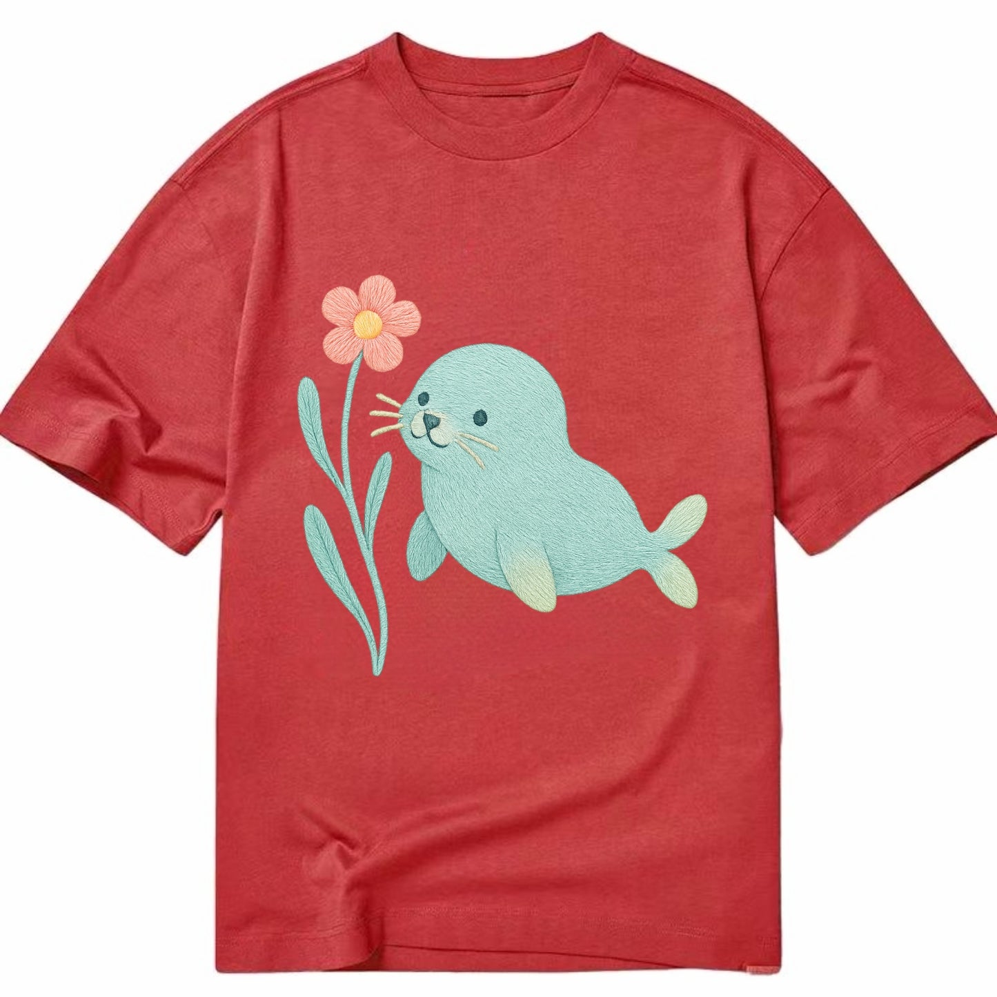 Mint Seal Pup - Classic T-shirt - Red