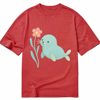 Mint Seal Pup - Classic T-shirt - Red