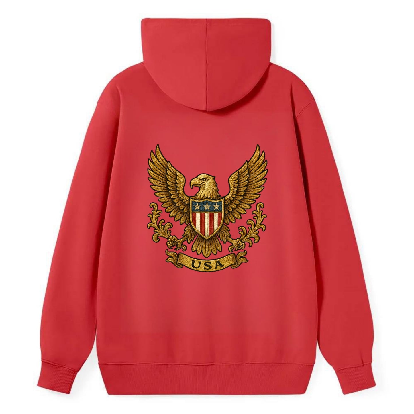 Usa Heritage Eagle 3 - Classic Pullover Hoodie - Red