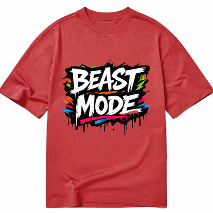 Bold typography design - "BEAST MODE" - intense workout, maximum effort - Classic T-shirt - Red
