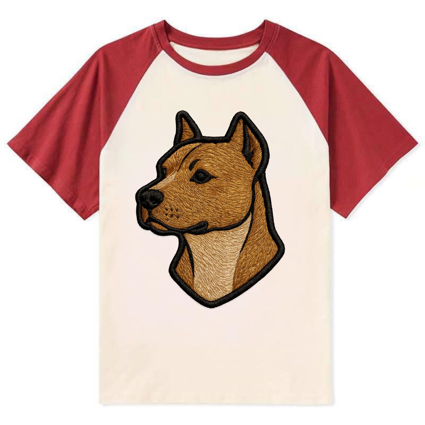 American Staffordshire Terrier - Modern - Contrast Raglan T-shirt - Red