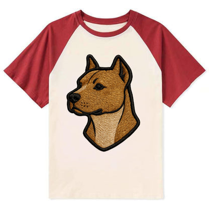 American Staffordshire Terrier - Modern - Contrast Raglan T-shirt - Red
