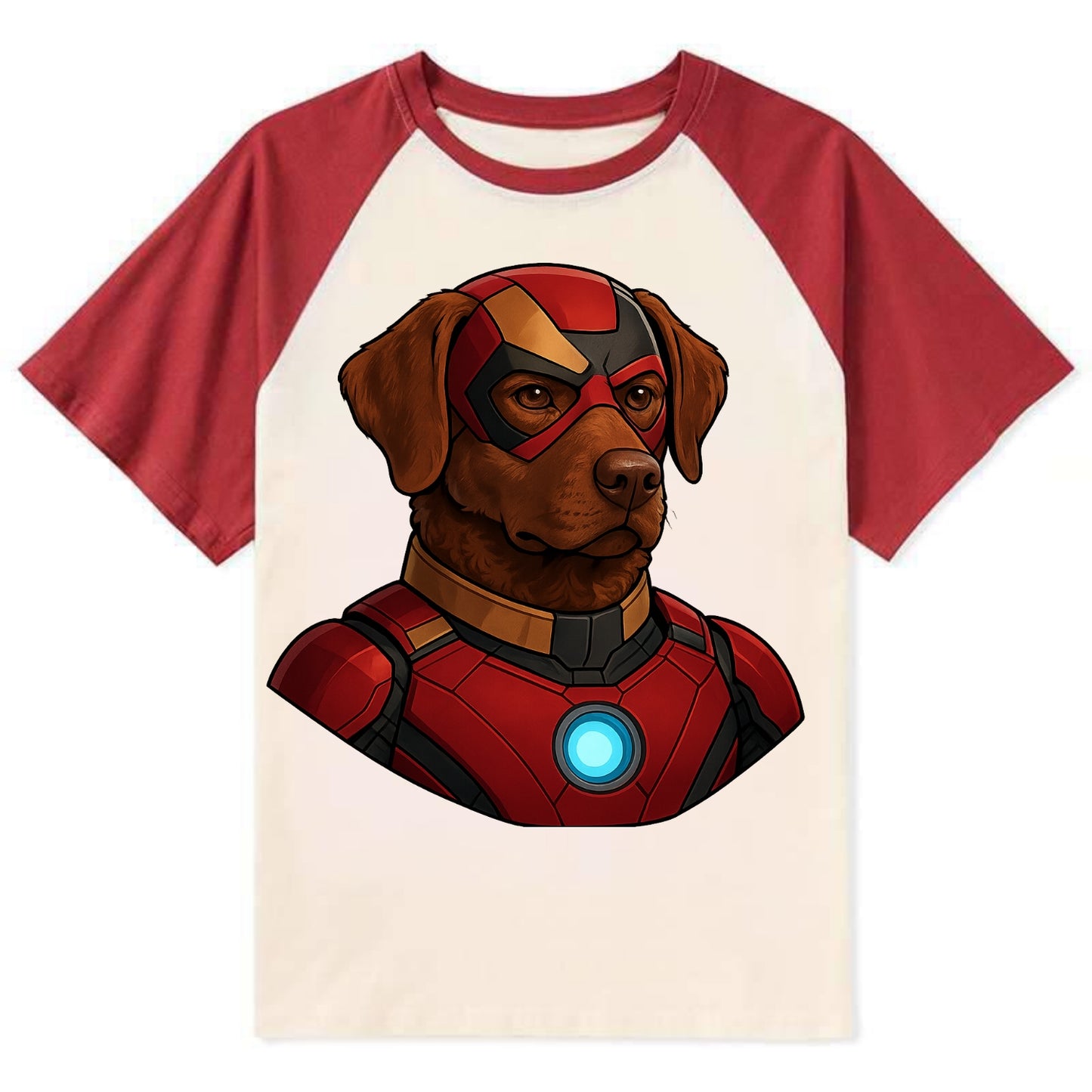 Chesapeake Bay Retriever Loyal Hero  - C Contrast Raglan T-shirt - Red