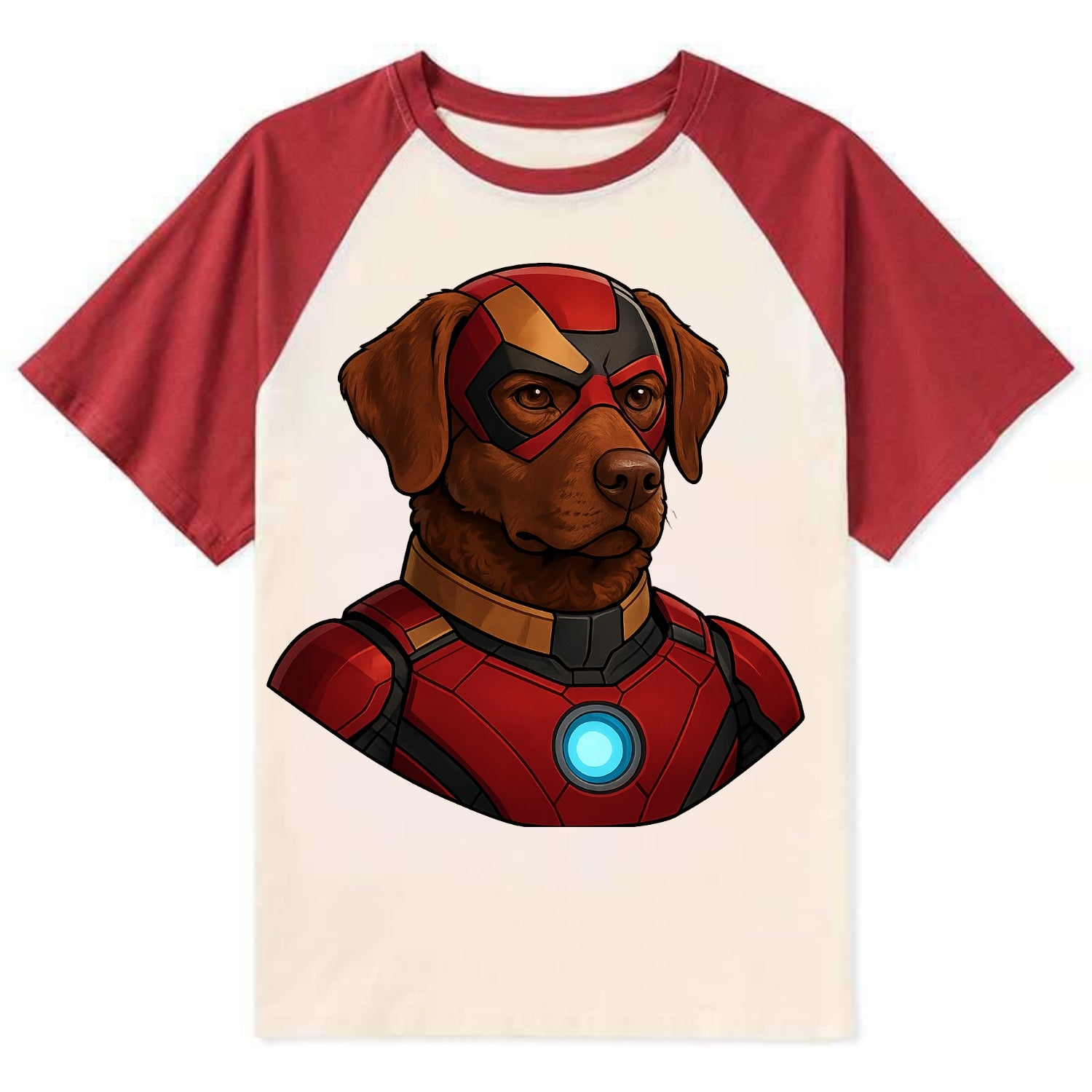 Chesapeake Bay Retriever Loyal Hero  - C Contrast Raglan T-shirt - Red