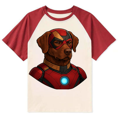 Chesapeake Bay Retriever Loyal Hero  - C Contrast Raglan T-shirt - Red