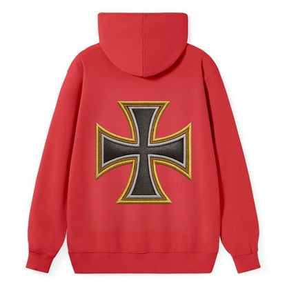 Teutonic Cross  - Classic Pullover Hoodie - Red