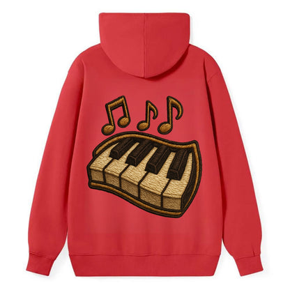 Piano Keys  - Classic Pullover Hoodie - Red
