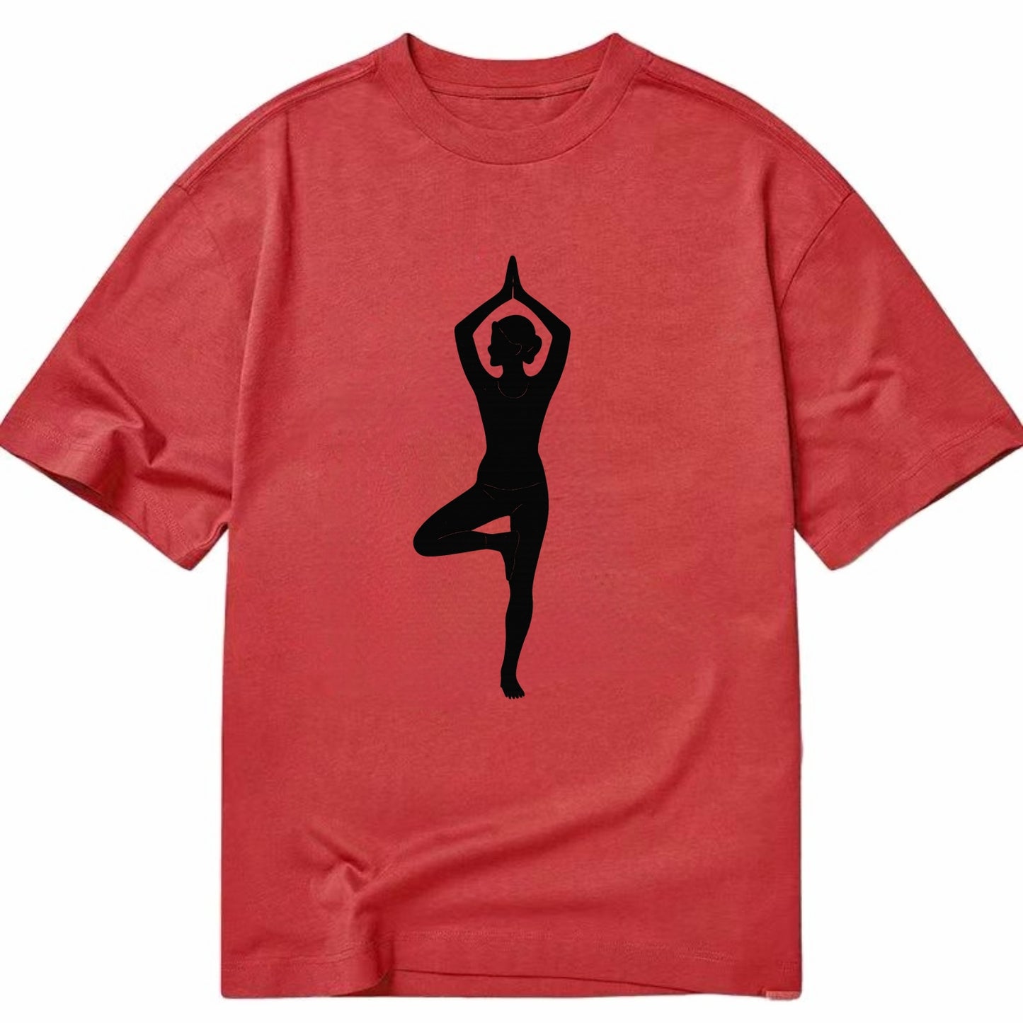 Yogi in tree pose silhouette - Classic T-shirt - Red