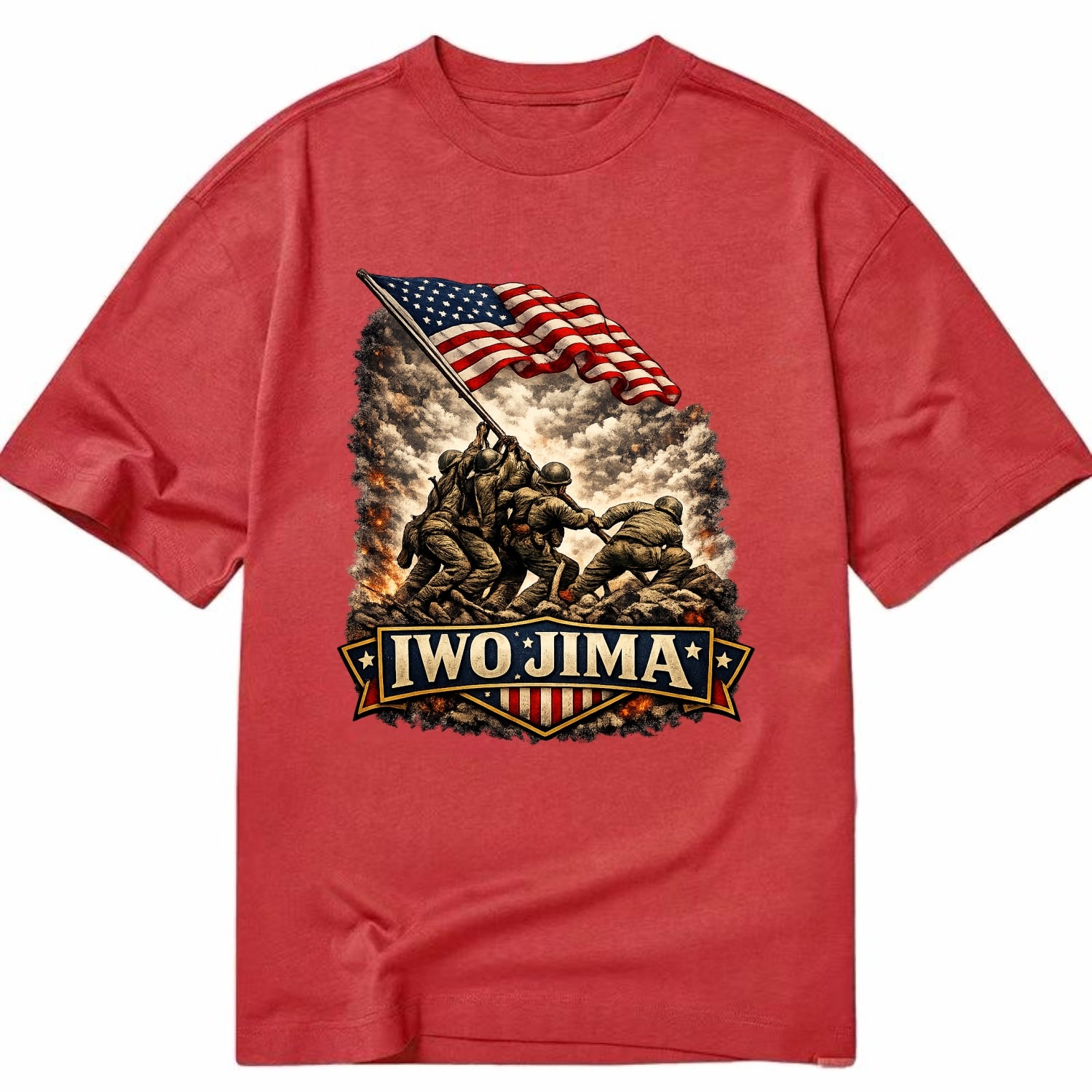 Iwo Jima Flag Raising - Classic T-shirt - Red