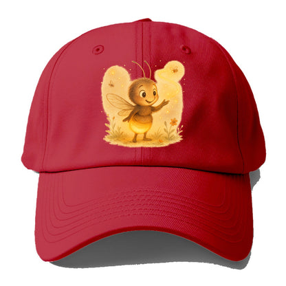 Firefly choreographer arranging synchronized light patterns over a meadow stage - Baseball Cap - Red