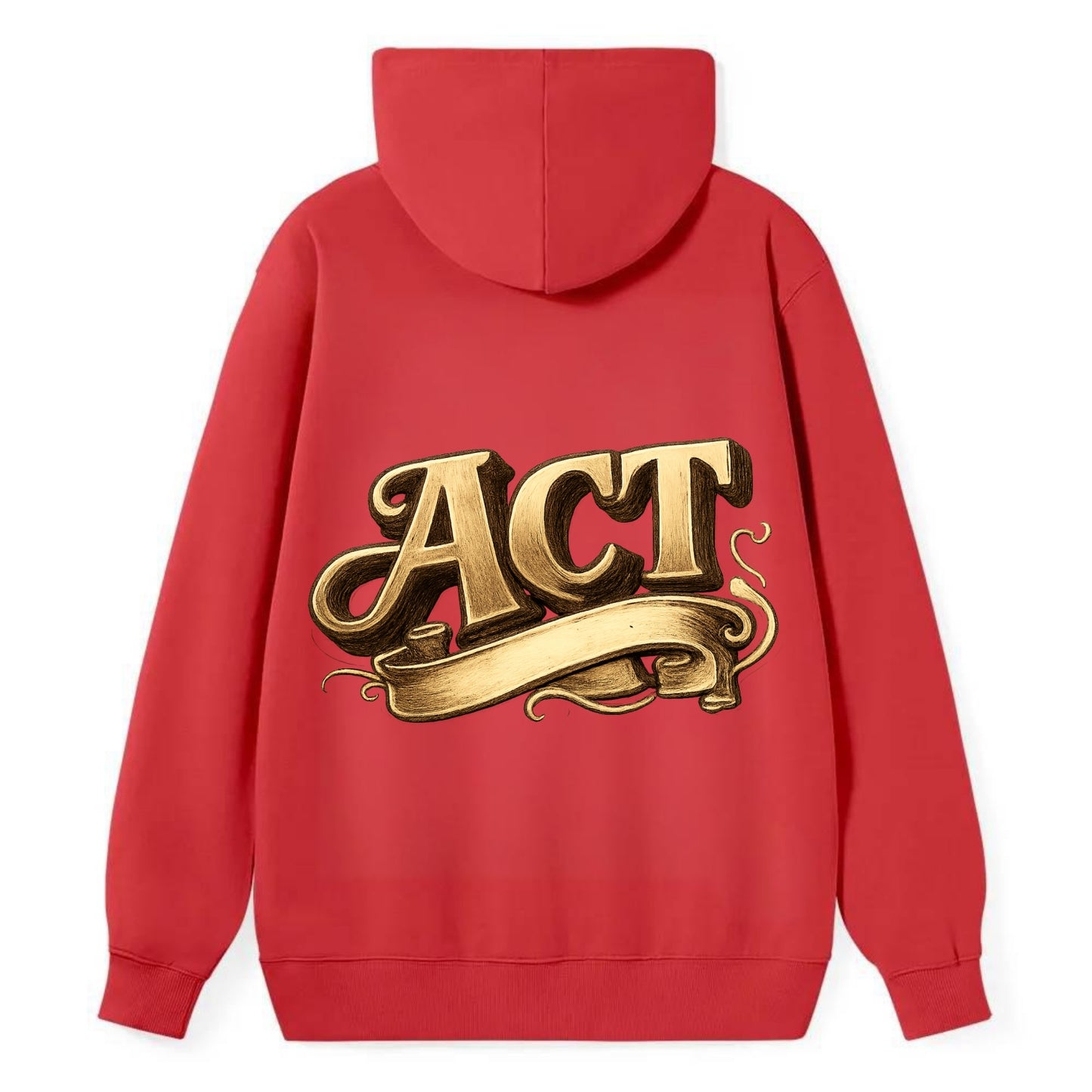 Bold typography design - "ACT" - take action, do something - Classic Pullover Hoodie - Red