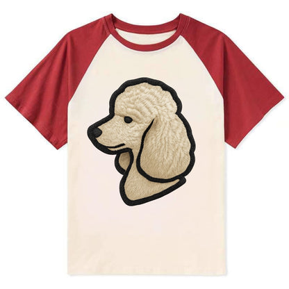 Poodle - Contemporary clean style with s - Contrast Raglan T-shirt - Red