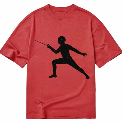 Fencer in lunge position - Classic T-shirt - Red