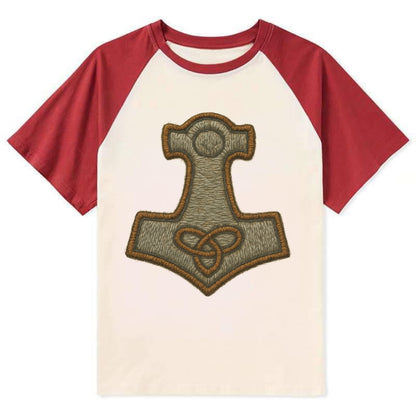 Mjolnir - Contrast Raglan T-shirt - Red