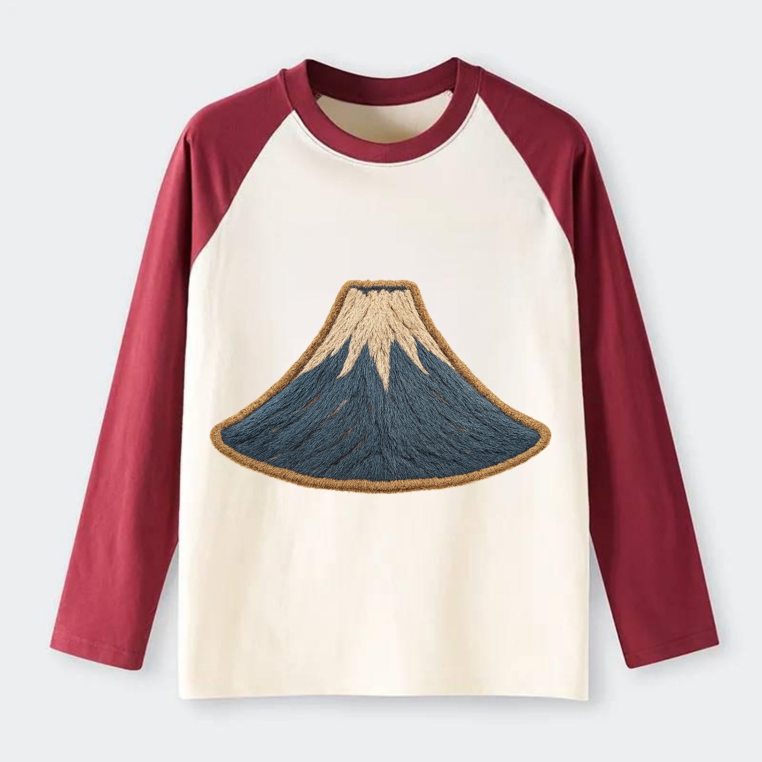 Sacred Mountain  - Raglan Long Sleeve T-Shirt - Red
